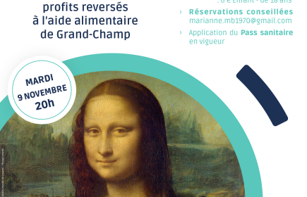 Venez assister à la soirée caritative avec la projection de "Une nuit au Louvre - Léonard de Vinci" le 9 novembre 2021.